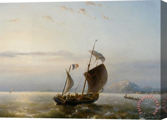 Nicolaas Riegen Shipping Near The Havre Stretched Canvas Print / Canvas Art