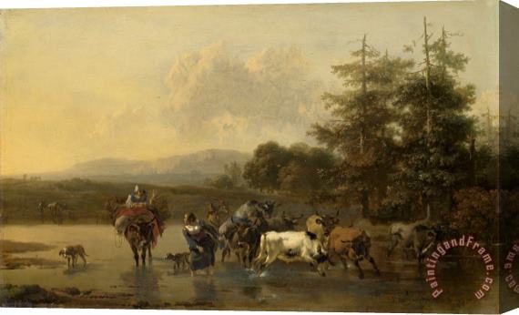 Nicolaes Pietersz Berchem The Cattle Herd Stretched Canvas Print / Canvas Art