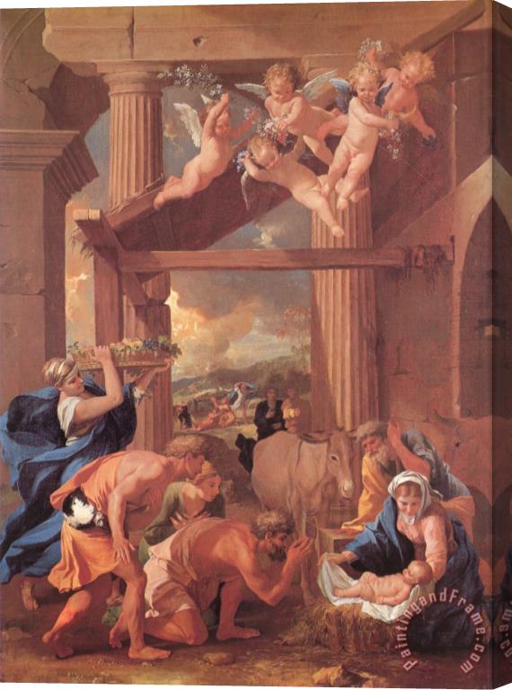Nicolas Poussin The Adoration of The Shepherds Stretched Canvas Print / Canvas Art