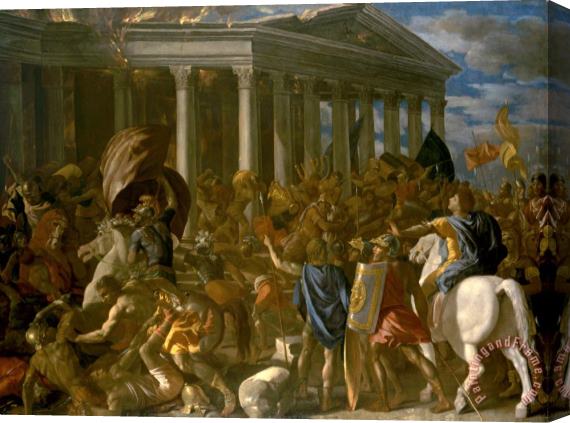 Nicolas Poussin The Destruction And Sack of The Temple of Jerusalem Stretched Canvas Painting / Canvas Art