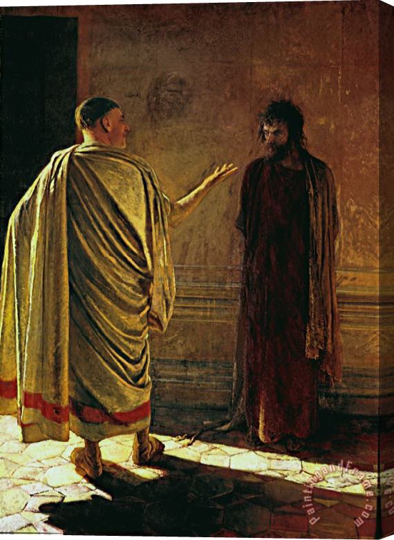 Nikolay Ge What is truth? Christ and Pilate Stretched Canvas Print / Canvas Art