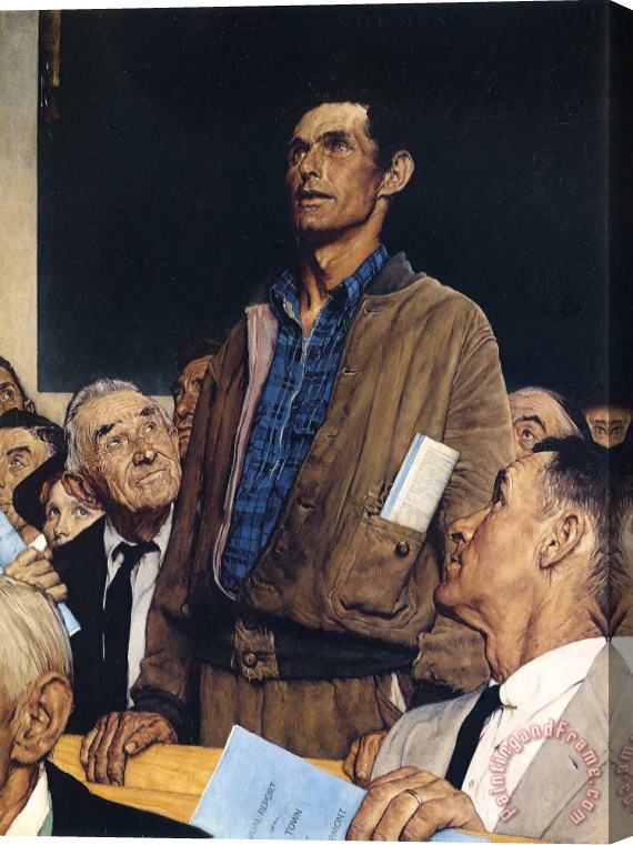 Norman Rockwell Freedom of Speech 1943 Stretched Canvas Painting / Canvas Art