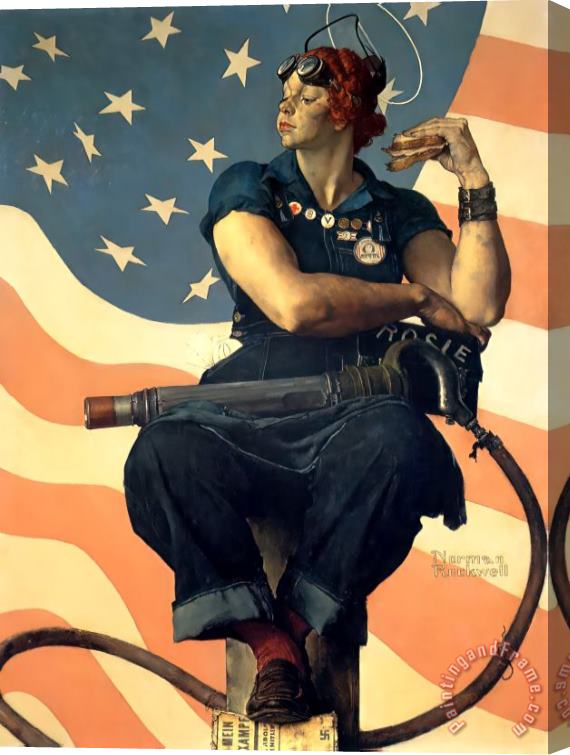 Norman Rockwell Rosie The Riveter 1943 Stretched Canvas Painting / Canvas Art