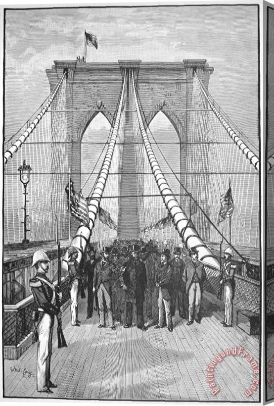 Others Brooklyn Bridge Opening Stretched Canvas Print / Canvas Art