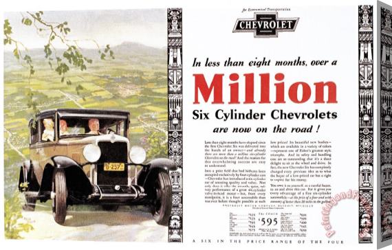 Others Chevrolet Ad, 1929 Stretched Canvas Print / Canvas Art