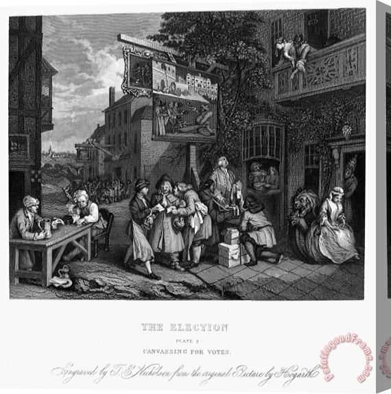 Others Hogarth: Election Stretched Canvas Painting / Canvas Art