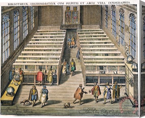 Others Leyden: Library, 1610 Stretched Canvas Painting / Canvas Art