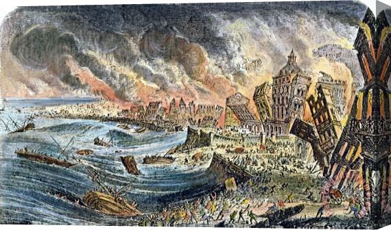 Others Lisbon Earthquake, 1755 Stretched Canvas Print / Canvas Art