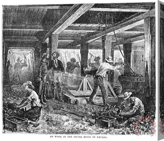 Others NEVADA SILVER MINE, c1880 Stretched Canvas Print / Canvas Art