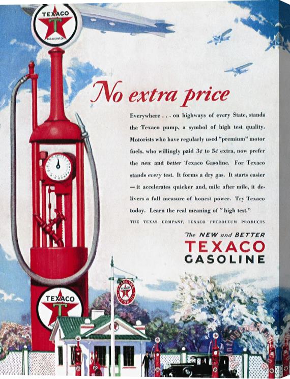 Others Texaco Advertisement, 1929 Stretched Canvas Painting / Canvas Art