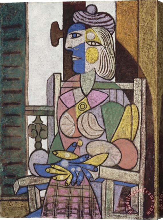 Pablo Picasso Femme Assise Devant La Fenetre (woman Seated Before The Window) Stretched Canvas Painting / Canvas Art