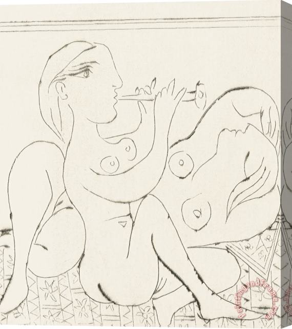Pablo Picasso Flutiste Et Dormeuse II Stretched Canvas Print / Canvas Art