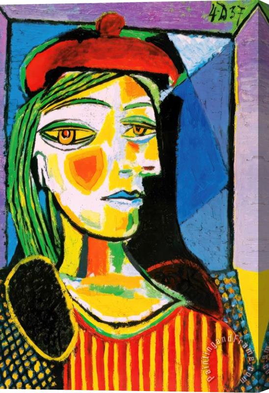Pablo Picasso Girl with Red Beret Stretched Canvas Painting / Canvas Art