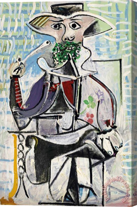 Pablo Picasso Homme a La Pipe Stretched Canvas Print / Canvas Art