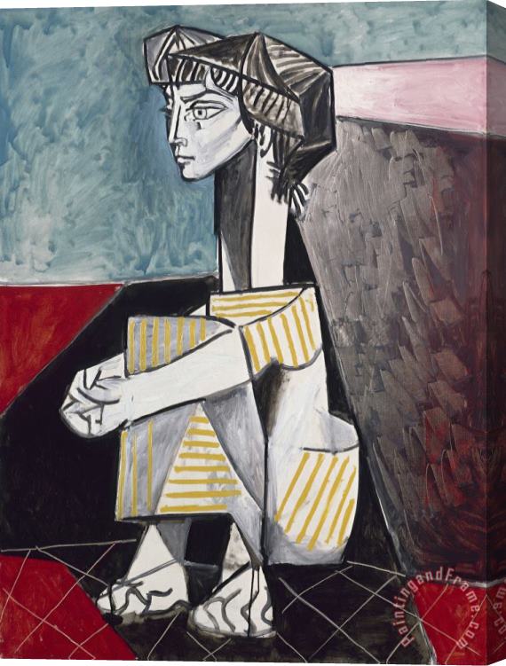 Pablo Picasso Jacqueline Aux Mains Croisees (jacqueline with Crossed Hands) Stretched Canvas Painting / Canvas Art
