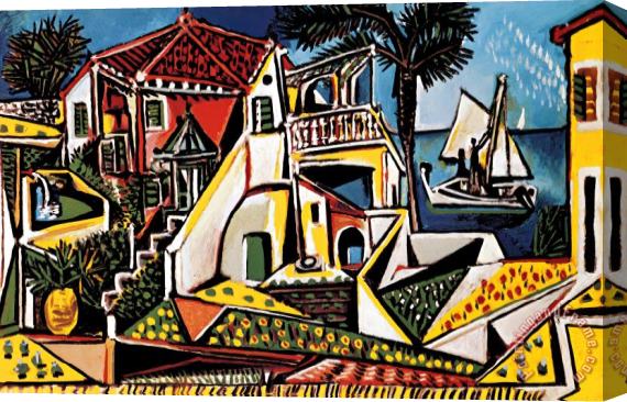 Pablo Picasso Mediterranean Landscape Stretched Canvas Painting / Canvas Art