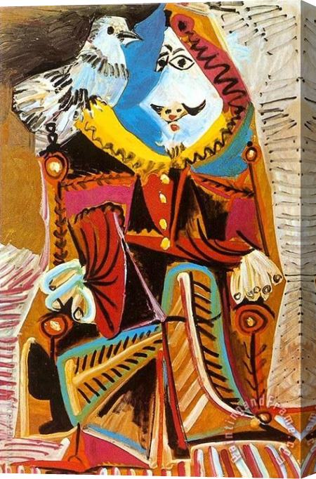 Pablo Picasso Musketeer with Dove 1969 Stretched Canvas Painting / Canvas Art