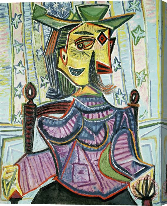 Pablo Picasso Seated Portrait of Dora Maar Stretched Canvas Print / Canvas Art