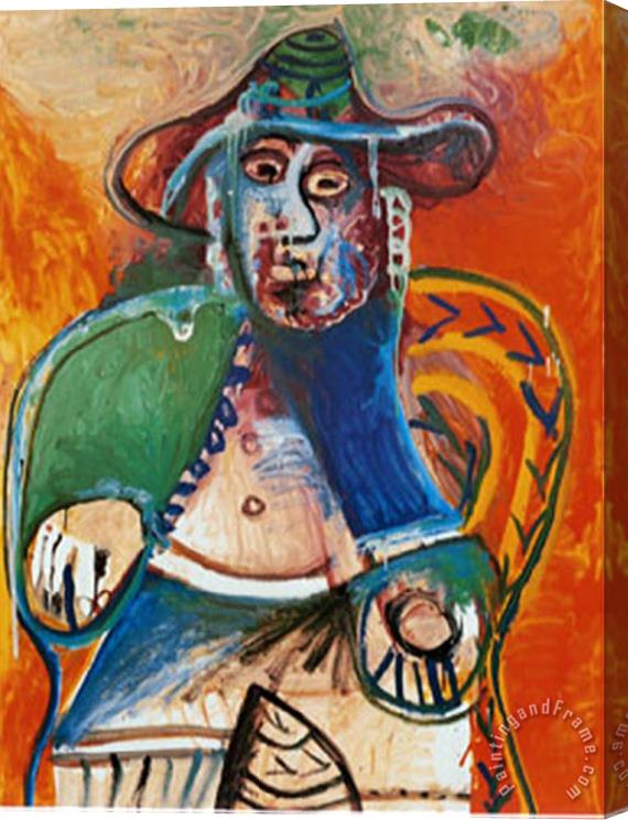 Pablo Picasso Vieil Homme Assis Mougins C 1970 Stretched Canvas Painting / Canvas Art