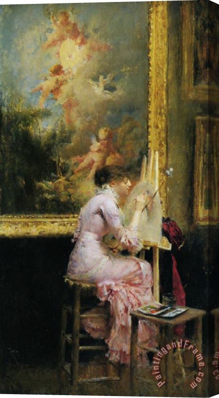Pascal Adolphe Jean Dagnan Bouveret Lartiste Au Musee Stretched Canvas Painting / Canvas Art