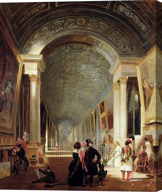 Patrick Allan Fraser View of the Grande Galerie of the Louvre Stretched Canvas Print / Canvas Art