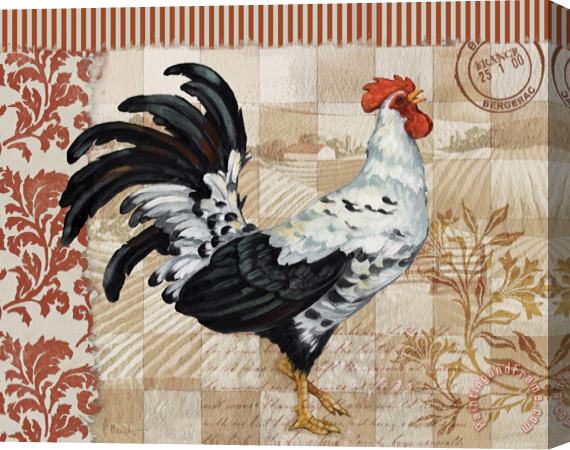 Paul Brent Bergerac Rooster Red I Stretched Canvas Print / Canvas Art