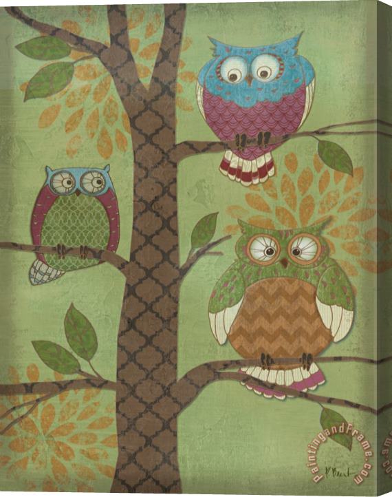 Paul Brent Fantasy Owls Vertical I Stretched Canvas Print / Canvas Art
