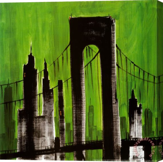 Paul Brent Green Cityscape Stretched Canvas Print / Canvas Art