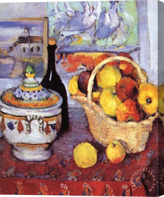 Paul Cezanne Apples Bottle And Tureen Stretched Canvas Painting / Canvas Art