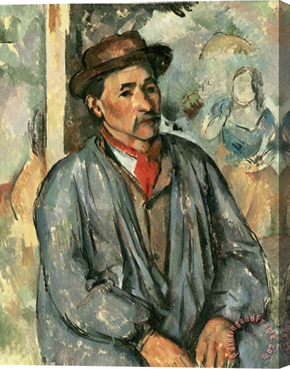 Paul Cezanne Farmer in Blue Shirt 1895 97 Stretched Canvas Print / Canvas Art