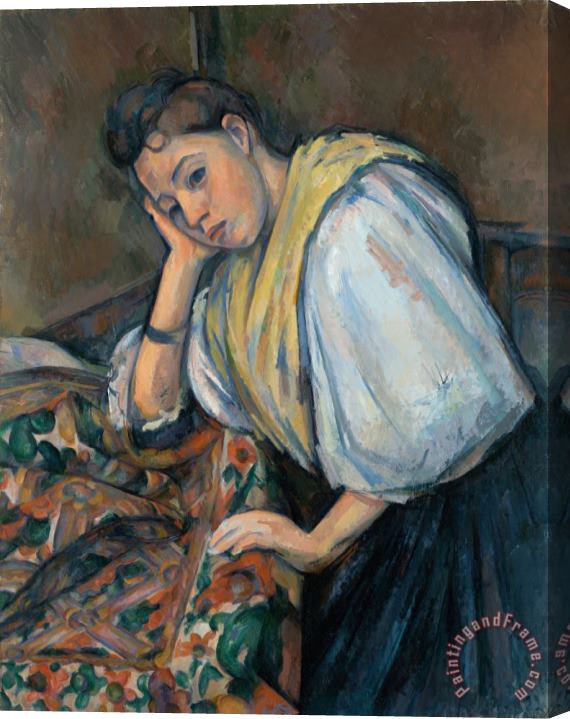 Paul Cezanne Italian Girl Leaning on a Table Stretched Canvas Print / Canvas Art