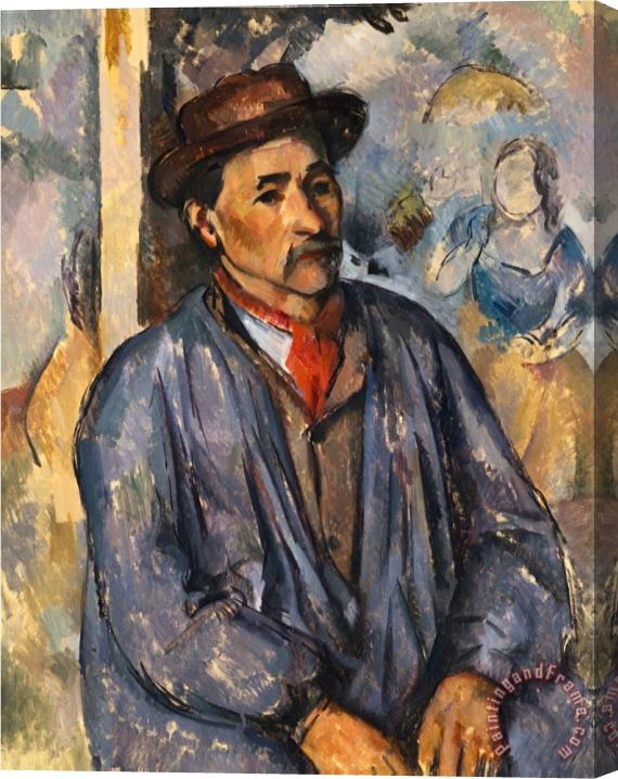 Paul Cezanne Man in a Blue Smock Stretched Canvas Print / Canvas Art