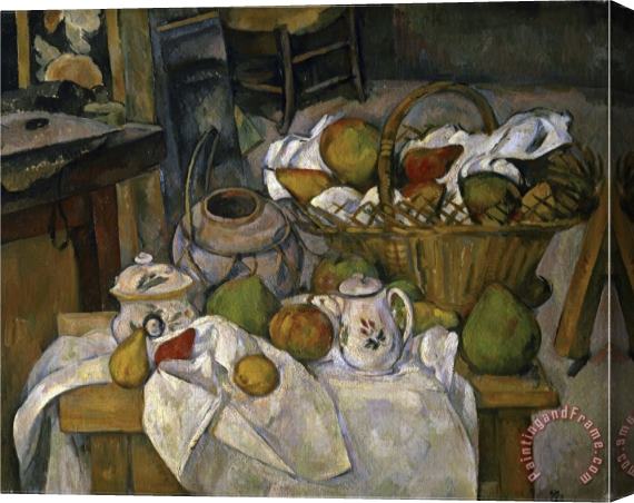 Paul Cezanne Nature Morte Au Panier Stretched Canvas Print / Canvas Art