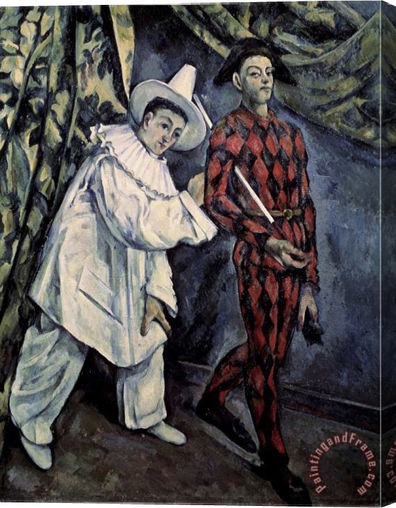 Paul Cezanne Pierrot And Harlequin Stretched Canvas Print / Canvas Art
