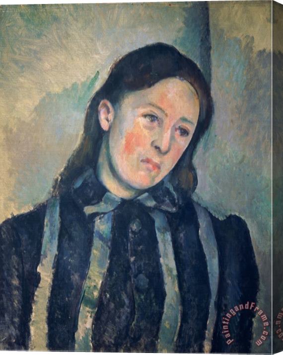 Paul Cezanne Portrait of Madame Cezanne with Loosened Hair 1890 92 Stretched Canvas Painting / Canvas Art