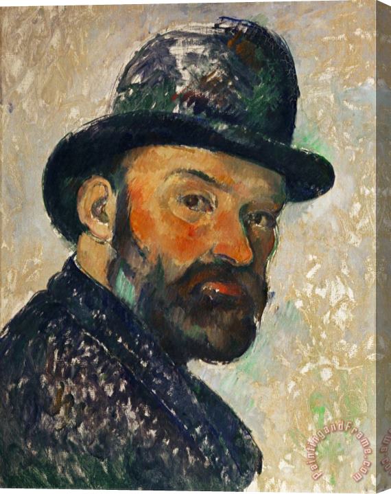 Paul Cezanne Self Portrait with Bowler Hat Sketch 1885 1886 Stretched Canvas Painting / Canvas Art