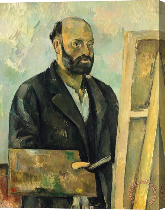 Paul Cezanne Self Portrait With Palette Stretched Canvas Print / Canvas Art