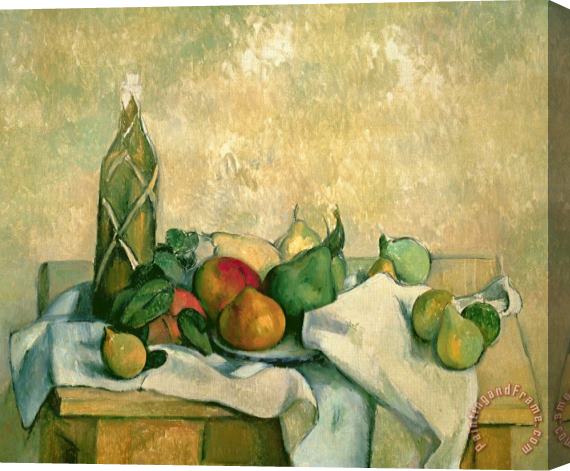Paul Cezanne Still Life with Bottle of Liqueur Stretched Canvas Print / Canvas Art