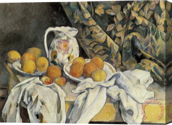 Paul Cezanne Still Life with Drapery Stretched Canvas Painting / Canvas Art