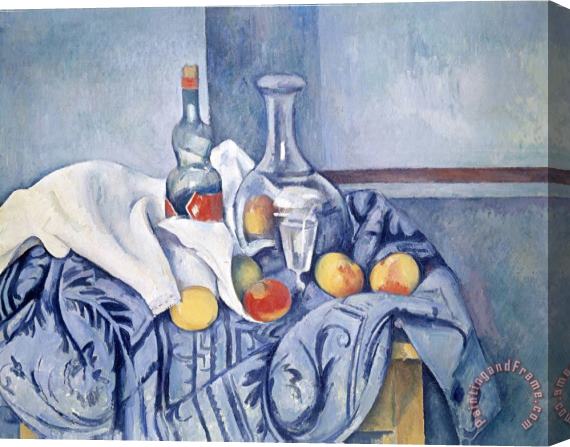 Paul Cezanne Still Life with Peaches And Bottles Stretched Canvas Painting / Canvas Art