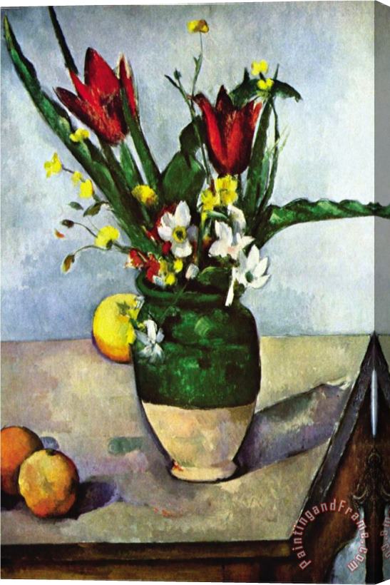 Paul Cezanne Still Life with Tulips And Apples Stretched Canvas Print / Canvas Art