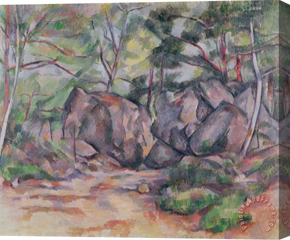 Paul Cezanne Woodland with Boulders 1893 Stretched Canvas Print / Canvas Art