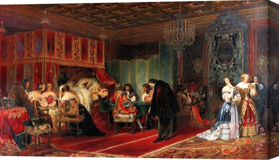 Paul Delaroche Cardinal Mazarin Dying Stretched Canvas Print / Canvas Art