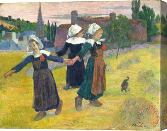 Paul Gauguin Breton Girls Dancing, Pont Aven Stretched Canvas Painting / Canvas Art
