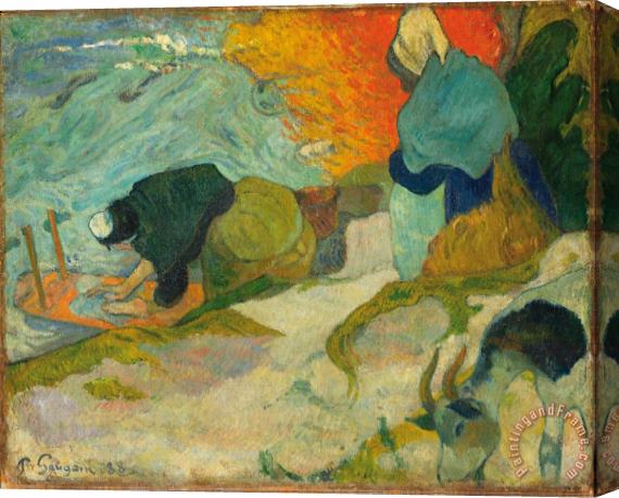Paul Gauguin Laveuses a Arles (washerwomen in Arles) Stretched Canvas Print / Canvas Art