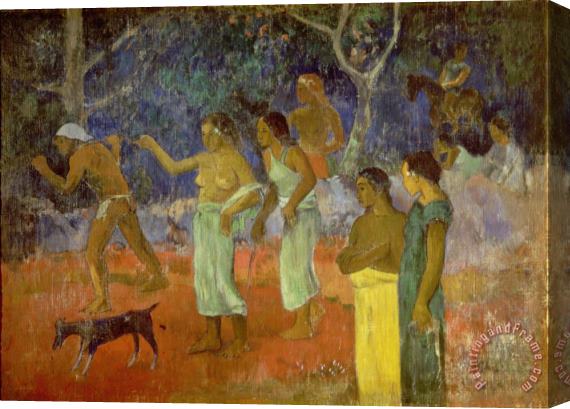 Paul Gauguin Scene from Tahitian Life Stretched Canvas Painting / Canvas Art
