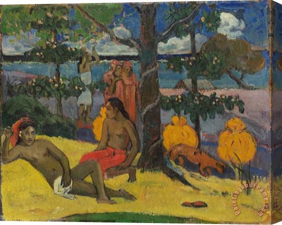 Paul Gauguin Tahitian Scene Stretched Canvas Painting / Canvas Art