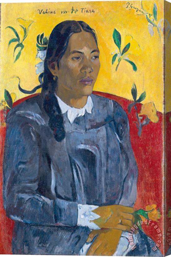 Paul Gauguin Tahitian Woman with a Flower Stretched Canvas Print / Canvas Art