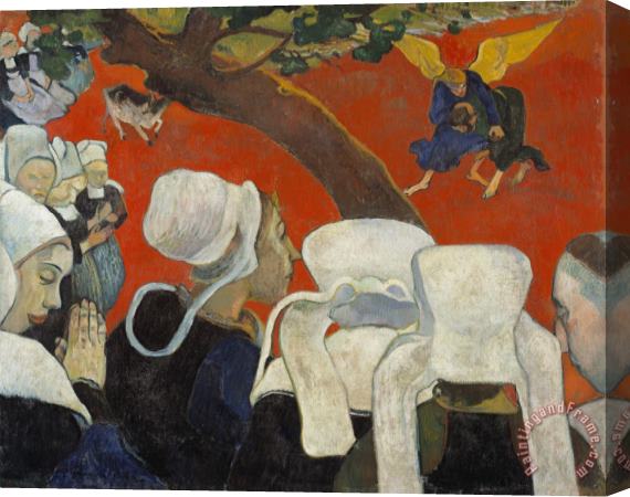 Paul Gauguin Vision of The Sermon (jacob Wrestling with The Angel) Stretched Canvas Painting / Canvas Art