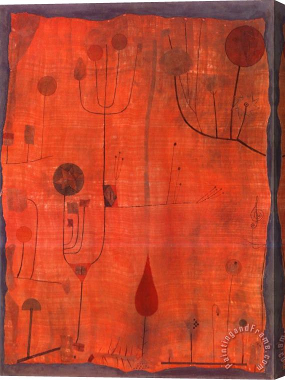Paul Klee Fruchte Auf Rot C 1930 Stretched Canvas Painting / Canvas Art